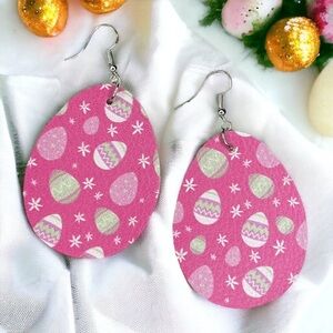 Hop Into Style: Adorable Pink Easter Egg Dangle Earrings! NWT Jewelry